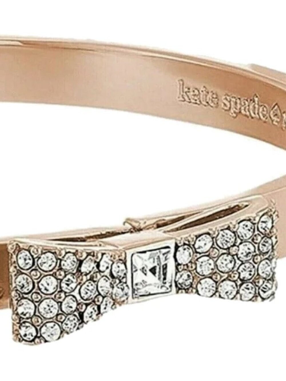 NWT~KATE SPADE~"READY SET BOW" Pave RoseGold Bangle Bracelet - Picture 3 of 3